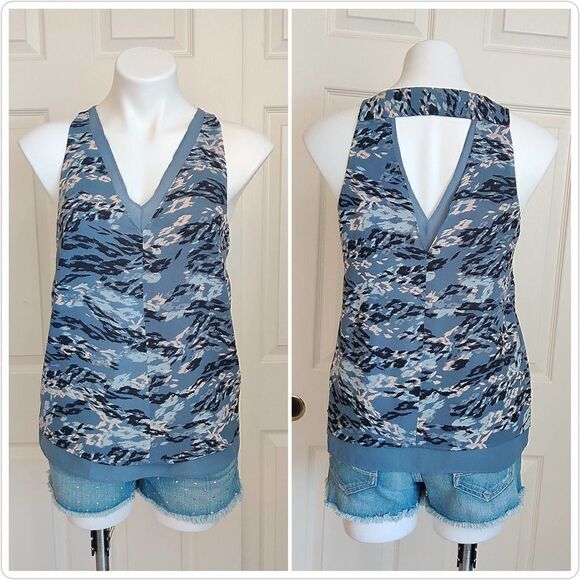 Banana Republic double V-neck sleeveless blouse sz S - Picture 1 of 9